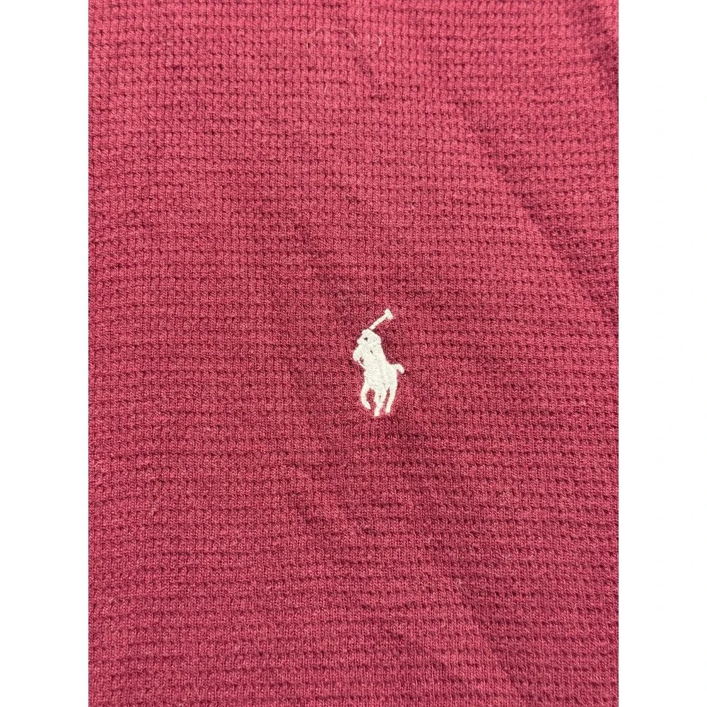 Polo Ralph Lauren Thermal Shirt‎ Mens XL Maroon Waffle Knit Cotton Pony Logo